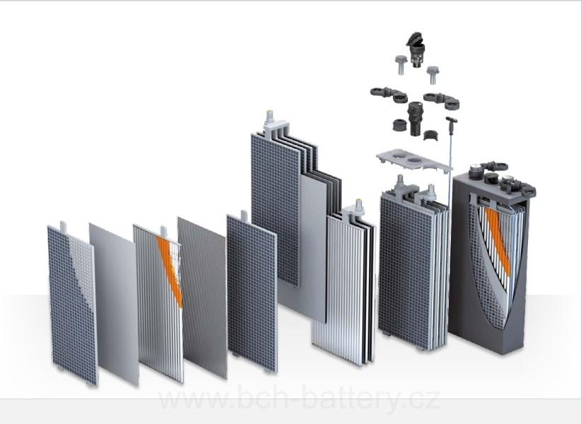 Trakční článek 2PzB130 - 2V, 130Ah C5,45x158x465/495 mm