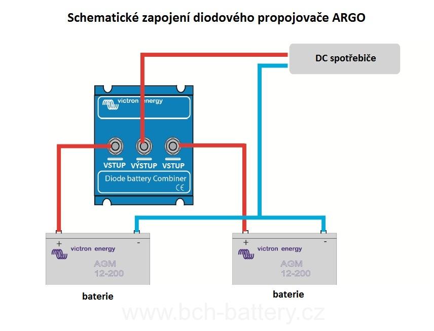 Diodový propojovač akumuátorů Victron Energy ARGO BCD 802