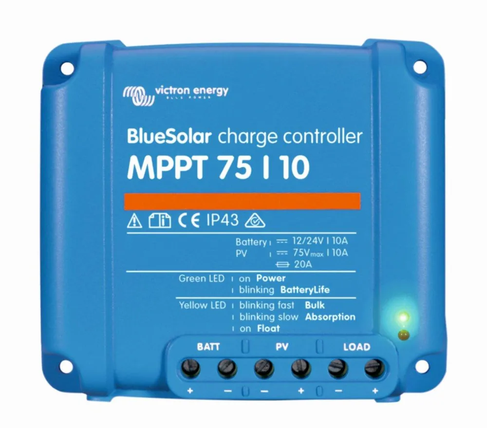 MPPT solární regulátor Victron Energy 75/15 napětí panelů 75V, 15A, Baterie 12V/220Wp nebo 24V/440Wp,Integrovaný bluetooth.