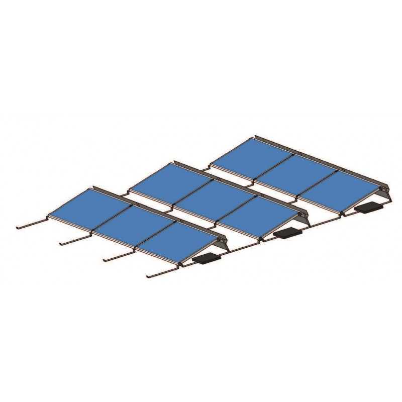 Set samozátěžová konstrukce pro 16 panelů 4kW, orientace JIH