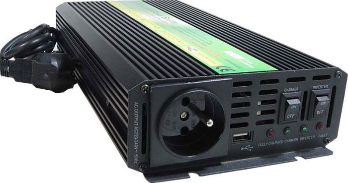 Kombinovaný Měnič napětí s UPS a nabíječkou 12V/230V/600W, CARSPA UPS600-122 modifikovaný sinus