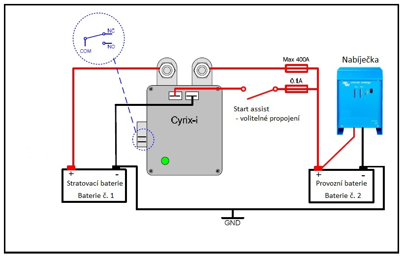 Victron Energy Cyrix-i 12-24V 400A, Inteligentní propojovač startovací a provozní baterie