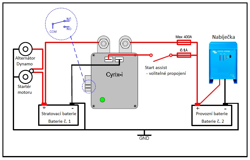 Victron Energy Cyrix-i 12-24V 400A, Inteligentní propojovač startovací a provozní baterie
