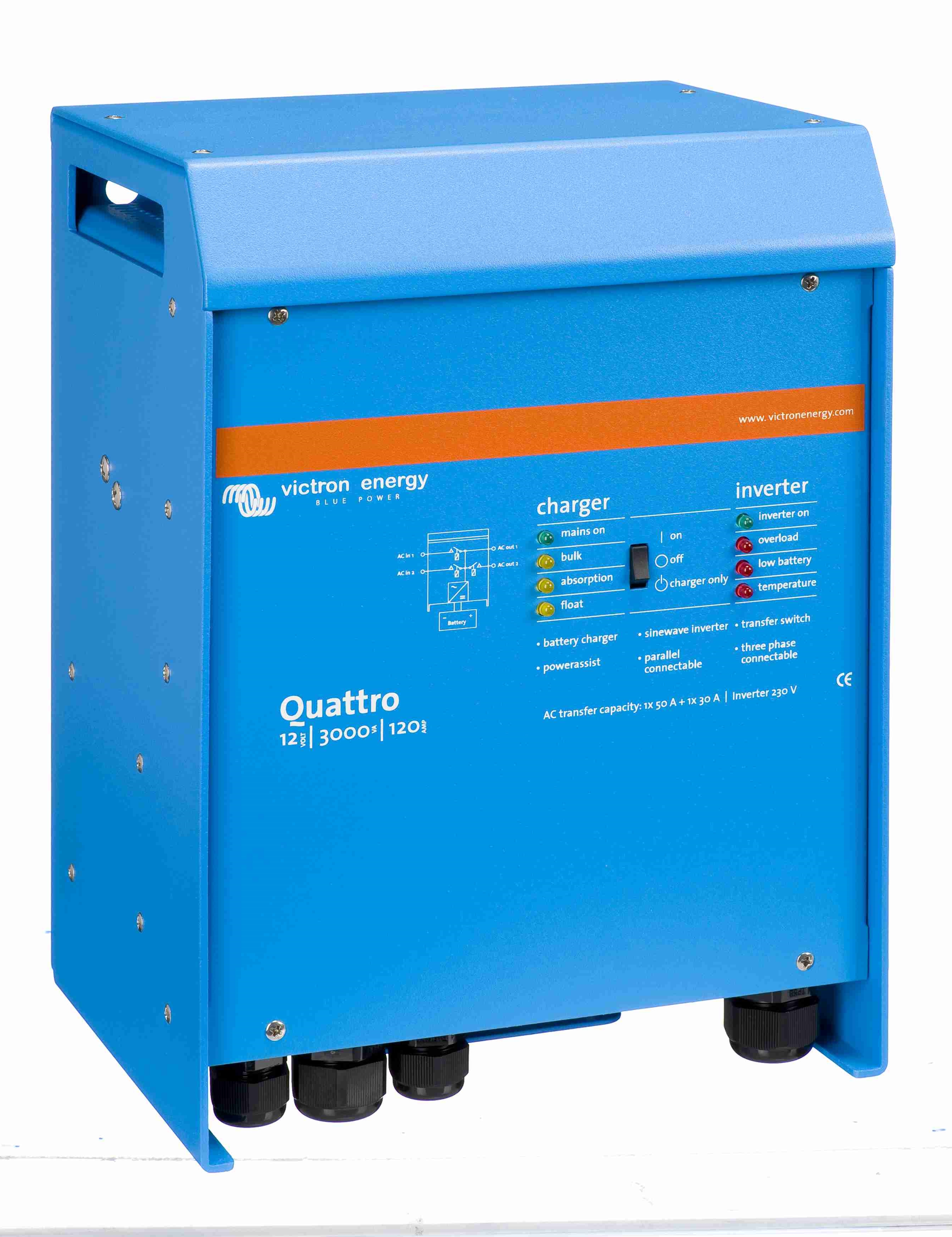 Měnič/nabíječ Victron Energy Quattro 12V/3000VA/120A-50A/30A 2400W
