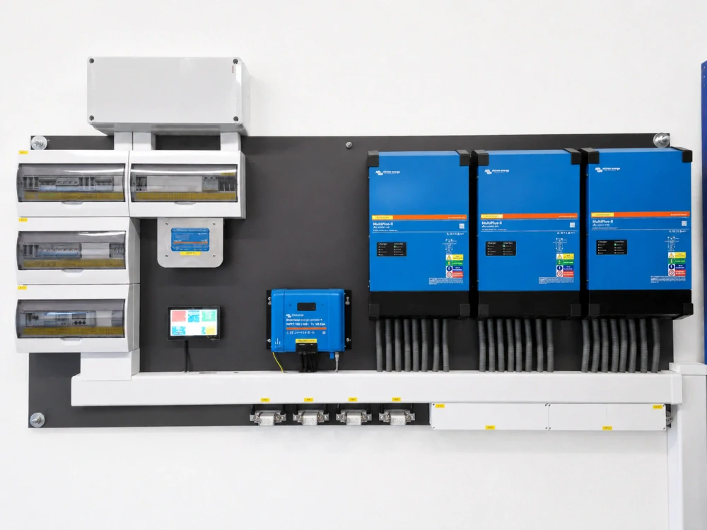 3 fázový solární set Victron Energy s výkonem solárního pole 9,54Wp/h, 3x230V AC, Lithiová baterie 9,6kWh