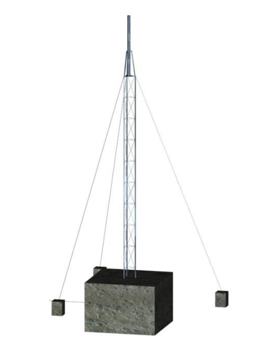 Čtyřnohá samohybná věž P750 13m pro větrnou turbínu Bornay