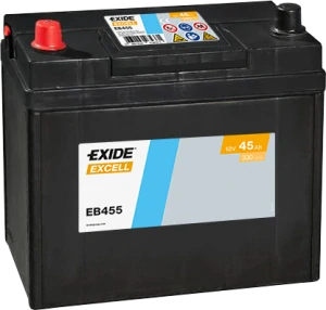 Autobaterie EXIDE Excell 45Ah 12V 330A EB455 237x127x227 Levá
