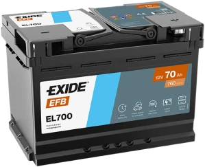 Autobaterie EXIDE START-STOP EFB 70Ah 12V 760A EL700 278x175x190