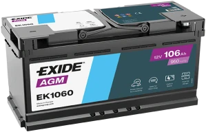 Autobaterie EXIDE START-STOP AGM 106Ah 12V 950A EK1060 392x175x190
