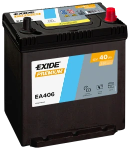 Autobaterie EXIDE Premium CARBON 40Ah, 12V 350A EA406 Asia 187x127x220