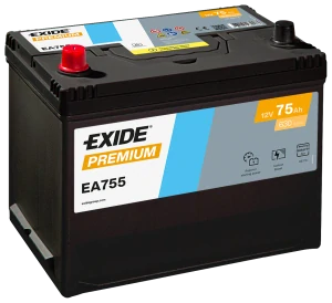 Autobaterie EXIDE Premium CARBON 12V 75Ah 630A EA755 270x173x222 Levá