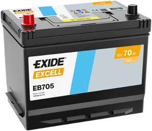 Autobaterie EXIDE Excell 12V 70Ah 540A EB705 270x173x222 Levá