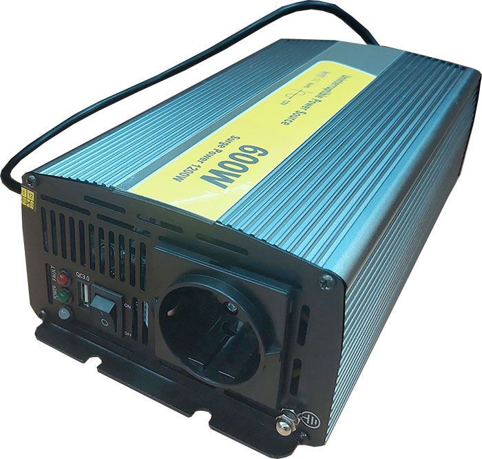 Kombinovaný UPS Měnič 12V/230V+UPS 600W, JYINS, čistá sinusovka, zásuvka 230V AC