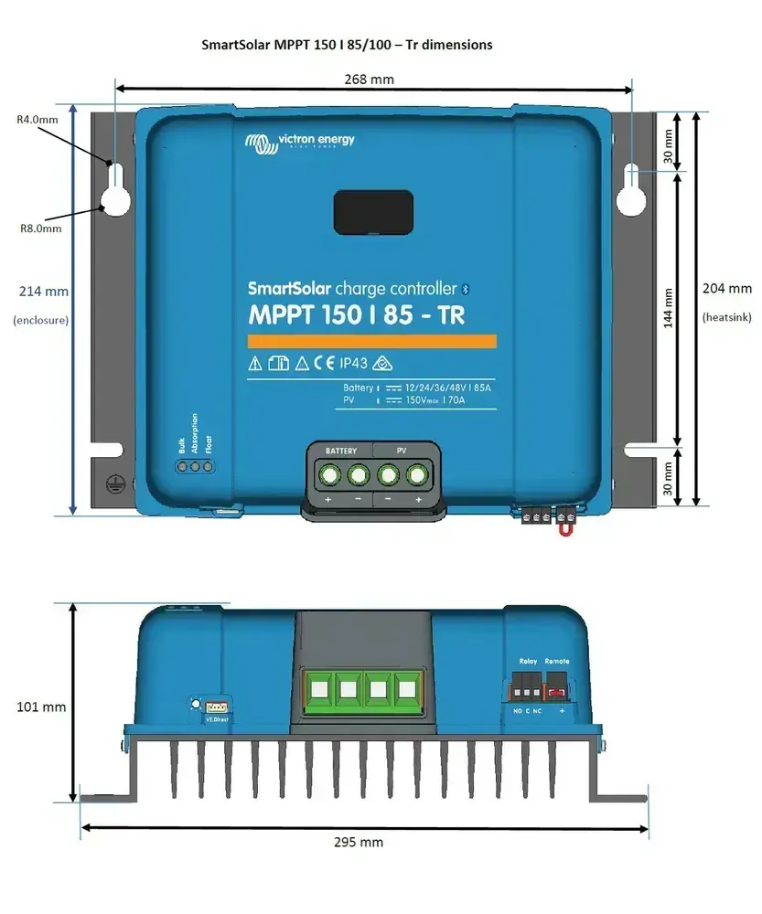 MPPT solární regulátor Victron Energy SmartSolar 150/85-Tr VE.Can, integrovaný Bluetooth smart