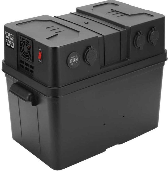 Box BCH Battery pro akumulátor se zásuvkami 3x12V a USB 5V/2,1+1A pro baterii 100Ah, PB003