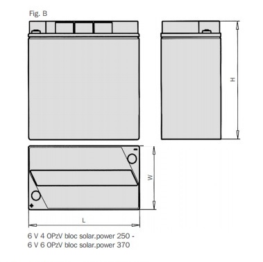 Hoppecke 4 OPzV BLOC Solar.power 250 - 6V / 270Ah (C100) GEL