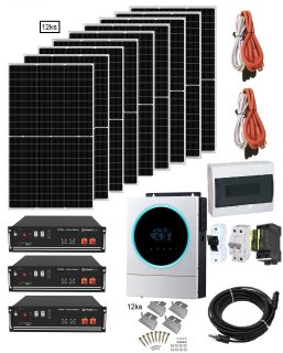 Solární systém BCH-VICTRON 5,74 kWp s baterií Pylontech US5000 9,6 kWh 1f 230VAC