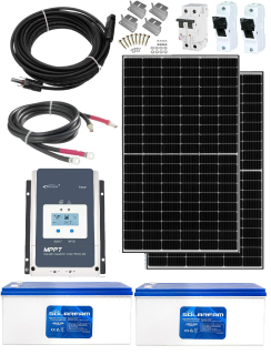  Solární sestava 1020Wp 230V Battery s Karbonovou baterií 24V/200Ah (3600cyklů) 4800Wh